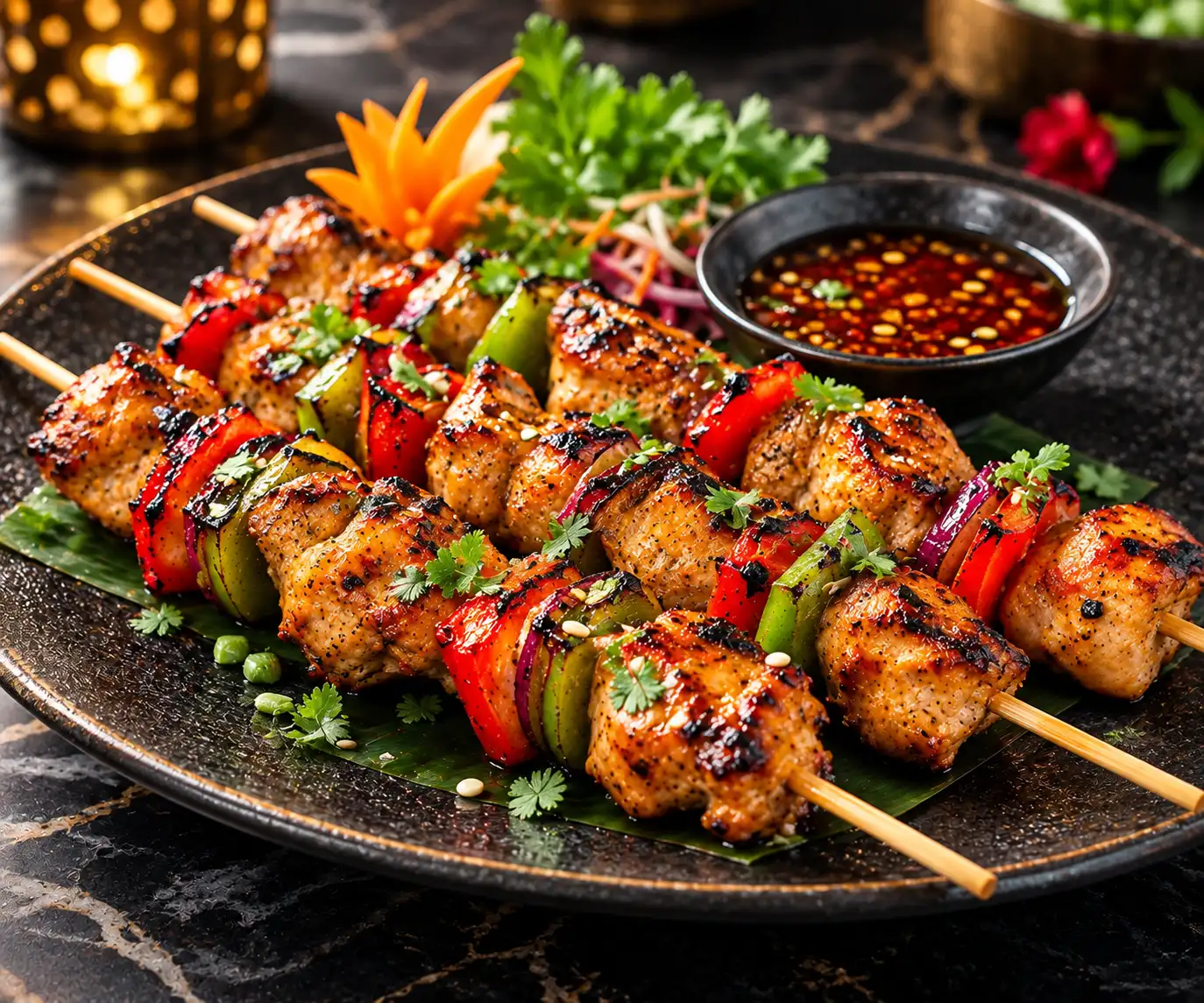 Gourmet Glazed Chicken Skewers